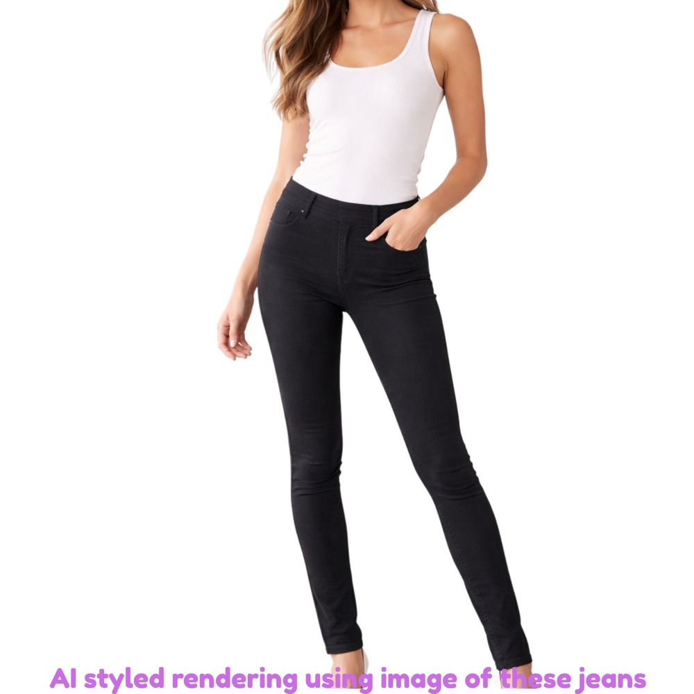 NWT Judy Blue Women's 3/26‎ High Waist Pull On Stretch Skinny Jeans Black